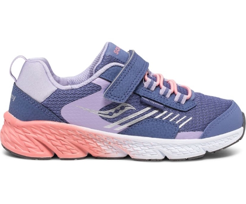 Tenis Saucony Wind Shield A/C Niños Zapatillas Azules / Lavender / Coral México MX-794-US